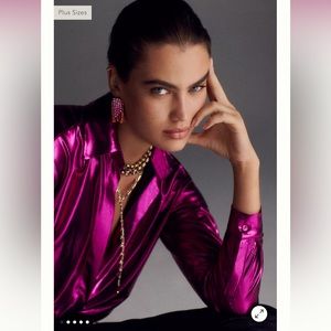 NWT Anthropologie Shine Shirt in Shiny Pink XXS never worn!